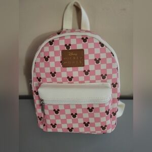 Disney Mickey Mouse Pink Checkered Backpack